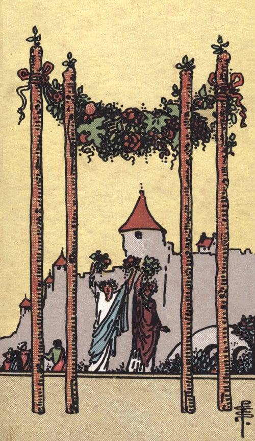 Four of Wands - Waite Smith